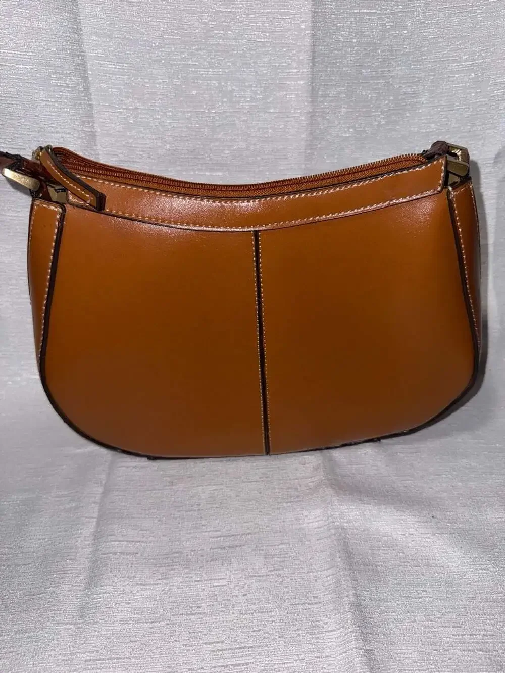 emilie m. Brown Hobo Shoulder Bag with Textured Strap